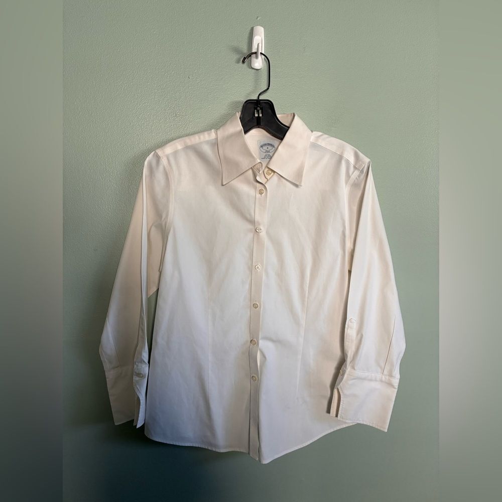 Brooks Brothers Boys Kids Toddlers Solid White Button Up Dress Shirt Sz 4